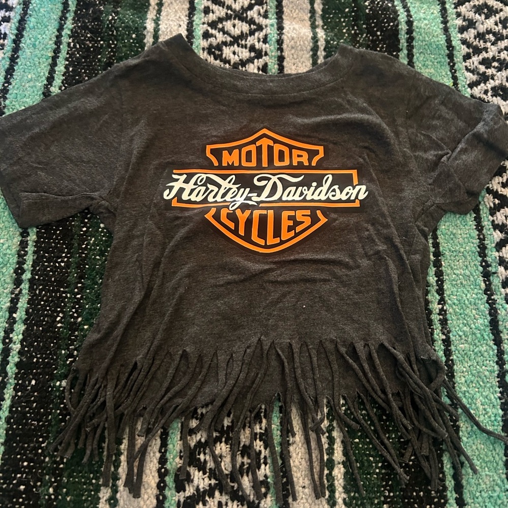 Kids Harley Davidson fringe graphic tee